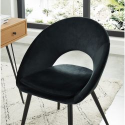 LEONIE chaise en velours noir