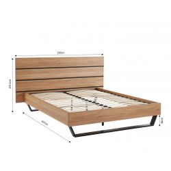 FELIX11 Lit 200 cmpieds en métal Mélaminé