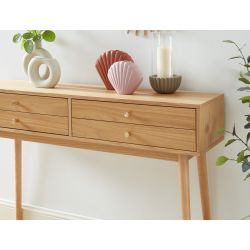 Console MARCEL Bois de chêne 4 tiroirs - L120cm