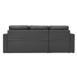 Canapé d'angle LIVIA tissu anthracite convertible 4 places