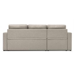 Canapé d'angle LIVIA tissu beige convertible 4 places