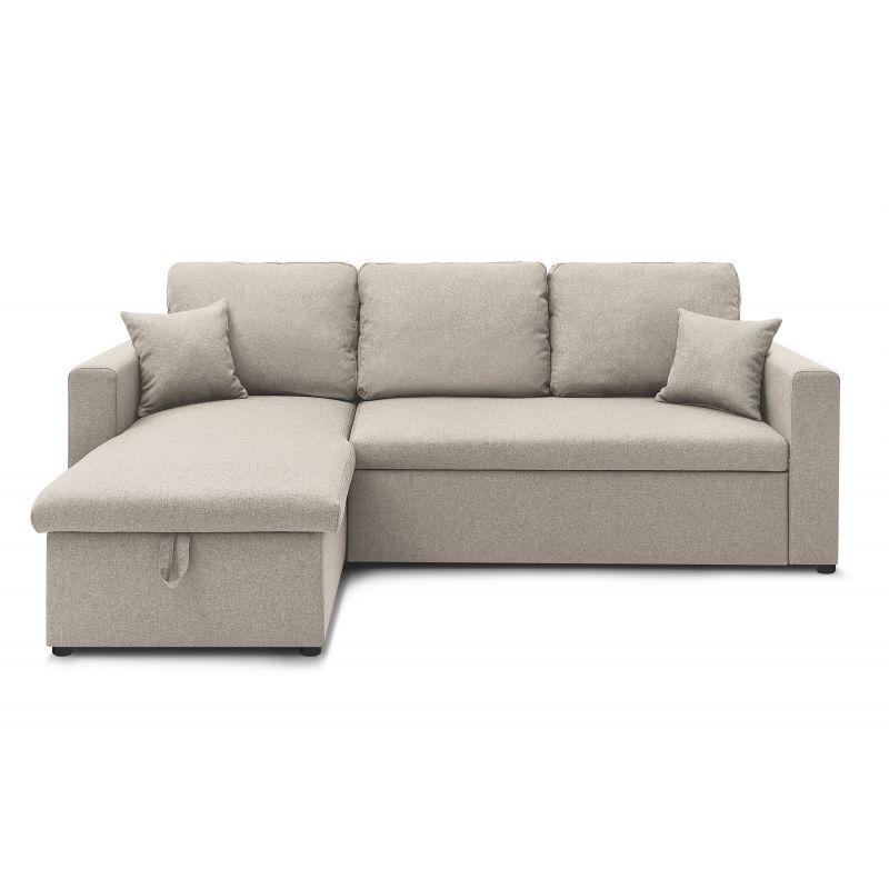 Canapé d'angle LIVIA tissu beige convertible 4 places Canapé d'angle LIVIA tissu beige convertible 4 places