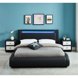 Lit SOLAR LED Noir et blanc 160x200cm