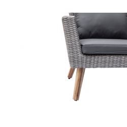 ALMAGR sofa jardin résine stressée 1 table, sofa 2P, 2 fauteuils