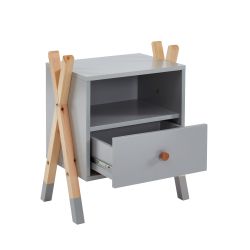 Table de chevet TIPI gris 1 tiroir