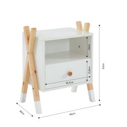 Table de chevet TIPI blanc 1 tiroir
