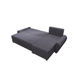 Canapé d'angle LAGOM tissu anthracite convertible 3 places