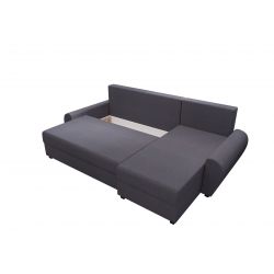 Canapé d'angle LAGOM tissu anthracite convertible 3 places