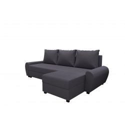 Canapé d'angle LAGOM tissu anthracite convertible 3 places