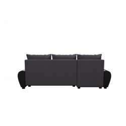 Canapé d'angle LAGOM tissu noir anthracite convertible 3 places