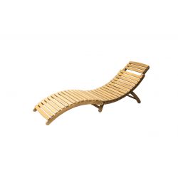 KOSGR chaise longue en bois d'acacia avec matelas gris anthracite