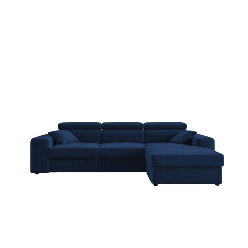 Canapé d'angle EVAN VELOURS BLEU NUITconvertible 3 places Canapé d'angle EVAN VELOURS BLEU NUITconvertible 3 places