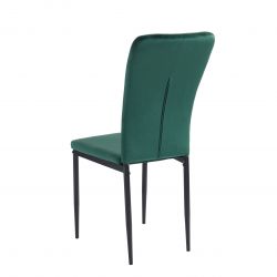 Lot de 2 chaises POPPY velours vert pieds en métal noir
