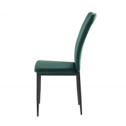 Lot de 2 chaises POPPY velours vert pieds en métal noir
