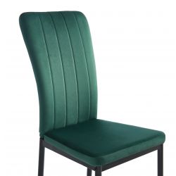 Lot de 2 chaises POPPY velours vert pieds en métal noir