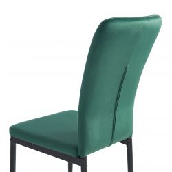Lot de 2 chaises POPPY velours vert pieds en métal noir