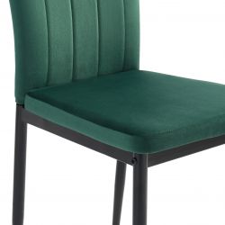 Lot de 2 chaises POPPY velours vert pieds en métal noir