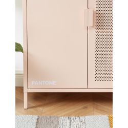 PANTONE Buffet en métal Rose 2 portes 2 étagères