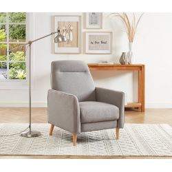 Fauteuil JOSEPH tissu gris inclinable