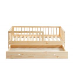 Lit enfant LOU avec tiroir Pin massif naturel 70x140 cm