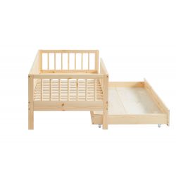 Lit enfant LOU avec tiroir Pin massif naturel 70x140 cm