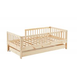 Lit enfant LOU avec tiroir Pin massif naturel 70x140 cm