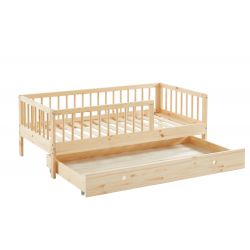 Lit enfant LOU avec tiroir Pin massif naturel 70x140 cm