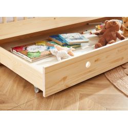 Lit enfant LOU avec tiroir Pin massif naturel 70x140 cm
