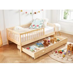 Lit enfant LOU avec tiroir Pin massif naturel 70x140 cm