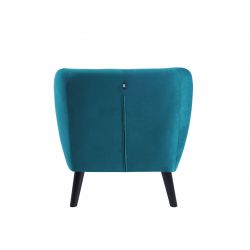 Fauteuil SCANDI Velours bleu/gris 79 x 82 cm