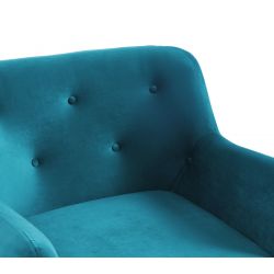 Fauteuil SCANDI Velours bleu/gris 79 x 82 cm
