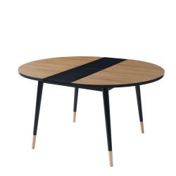 Table extensible CAVALLO coloris noir et bois L120 -150cm