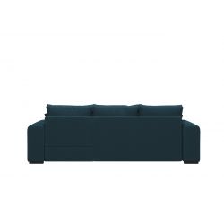 Canapé d'angle MARLON Tissu Bleu convertible 3 places