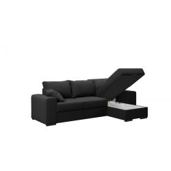 Canapé d'angle MARLON Tissu anthracite convertible 3 places