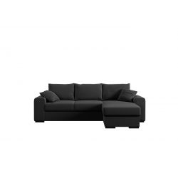 Canapé d'angle MARLON Tissu anthracite convertible 3 places