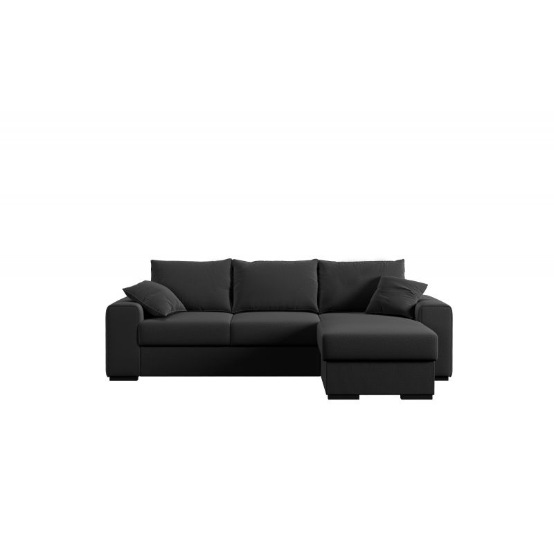 Canapé d'angle MARLON Tissu anthracite convertible 3 places Canapé d'angle MARLON Tissu anthracite convertible 3 places
