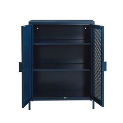 Buffet PANTONE Bleu nuit en métal 2 portes et 2 étagères L75cm