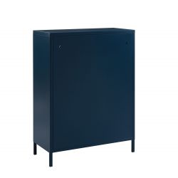 Buffet PANTONE Bleu nuit en métal 2 portes et 2 étagères L75cm