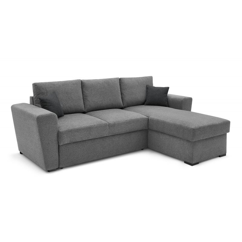 Canapé d'angle EDGARD Tissu GRIS Convertible 3 places Canapé d'angle EDGARD Tissu GRIS Convertible 3 places