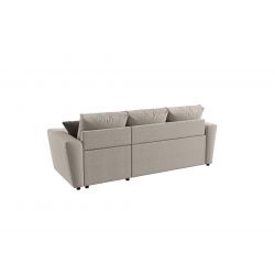 Canapé d'angle EDGARD Tissu MARRON Convertible 3 places 