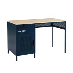 Bureau PANTONE Bleu nuit en métal 1 porte et 1 tiroir L120cm