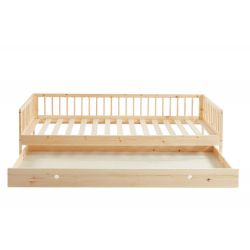 Lit enfant LOU avec tiroir Pin massif naturel 90x190 cm