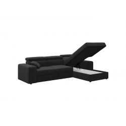 Canapé d'angle EVAN VELOURS GRIS ANTHRACITEconvertible 3 places