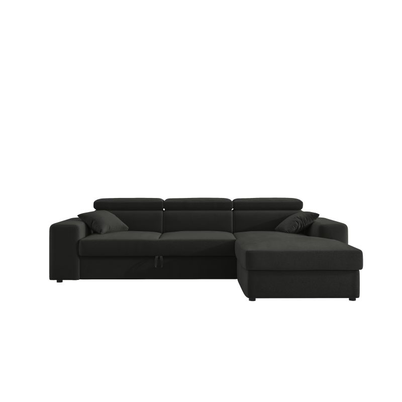 Canapé d'angle EVAN VELOURS GRIS ANTHRACITEconvertible 3 places Canapé d'angle EVAN VELOURS GRIS ANTHRACITEconvertible 3 places