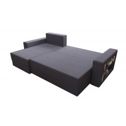 Canapé d'angle HYGGEtissu anthracite convertible 3 places