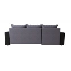 Canapé d'angle HYGGEtissu noir et anthracite convertible 3 places