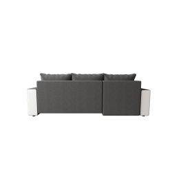 Canapé d'angle HYGGEPU blanc tissu grisconvertible 3 places