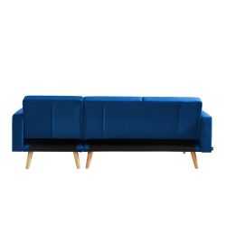 Canapé KELLYVelours bleuangle convertible