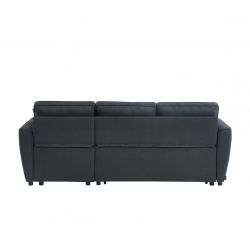 Canapé d'angle BALTHAZAR tissu gris foncé 4 places convertible