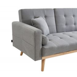 canapé KELLYen tissu grisangle convertible
